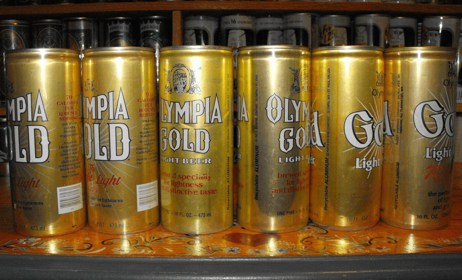 Olympia beer cans