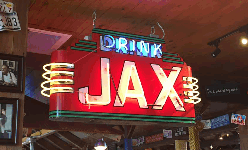 Drink Jax neon sign